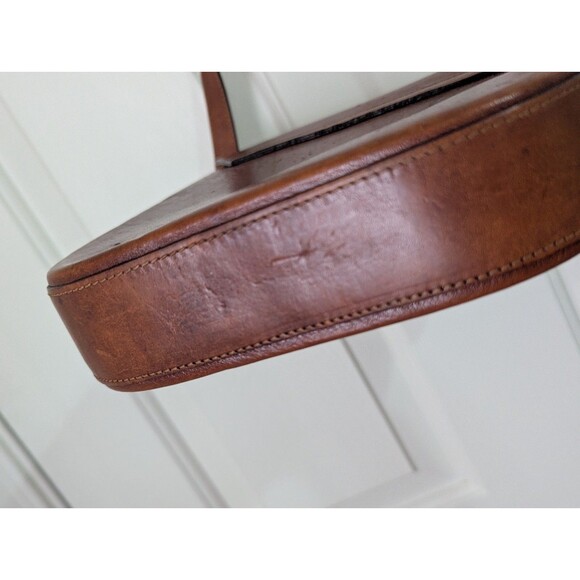 VTG Oroton Australia Leather Crossbody Purse Bag Brown Cowhide Messenger Logo - Picture 15 of 16
